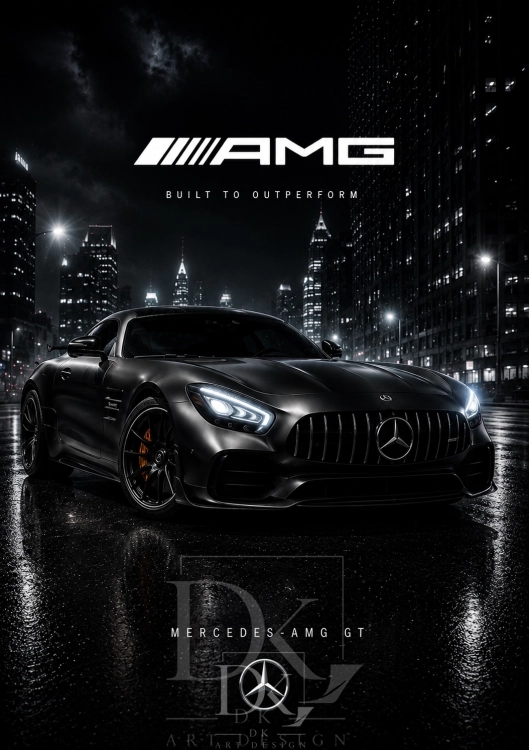 Mercedes-AMG GT w nocnym mieście.webp