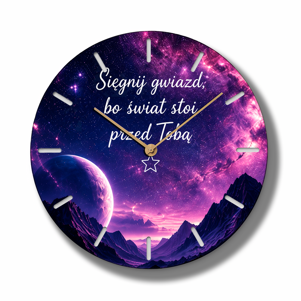 Przykład personalizowanego zegara z żywicy epoksydowej